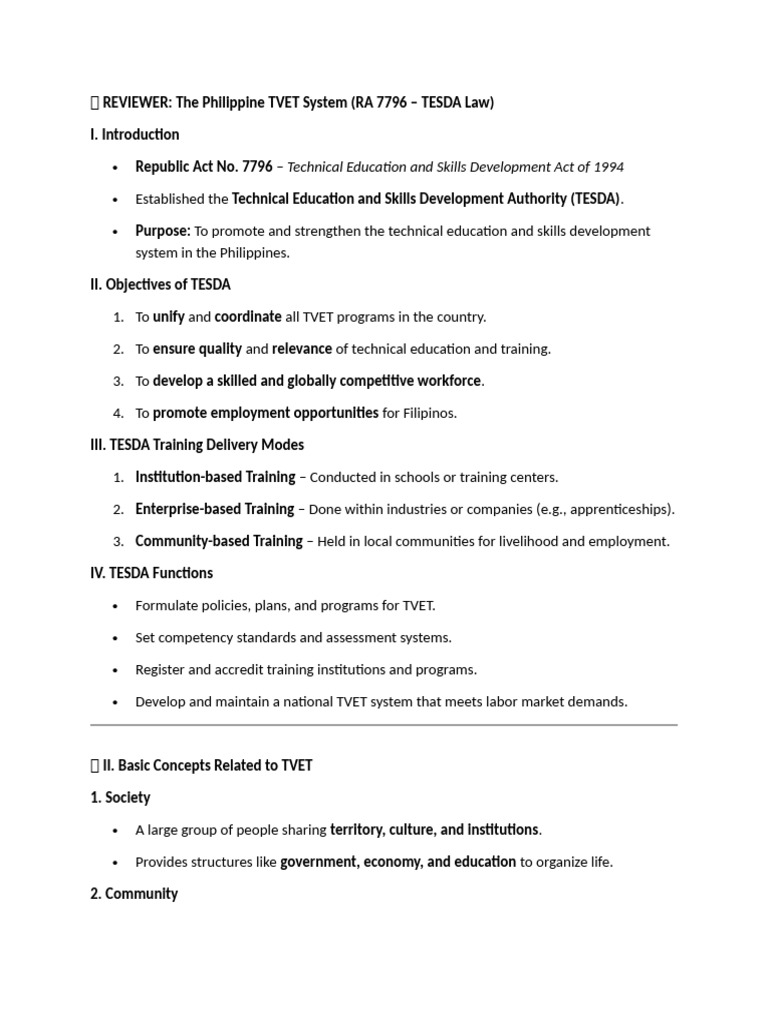 Philippine TVET and K to 12 Overview | PDF | System | Vocational Education