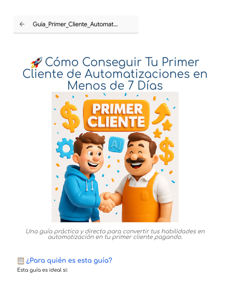 Consigue Tu Primer Cliente en 7 Días | PDF | Cliente