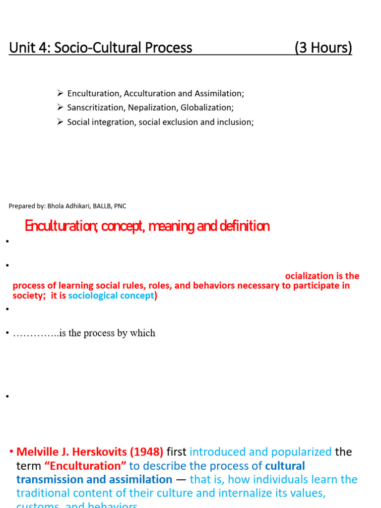 Understanding Enculturation and Acculturation | PDF | Social Exclusion ...