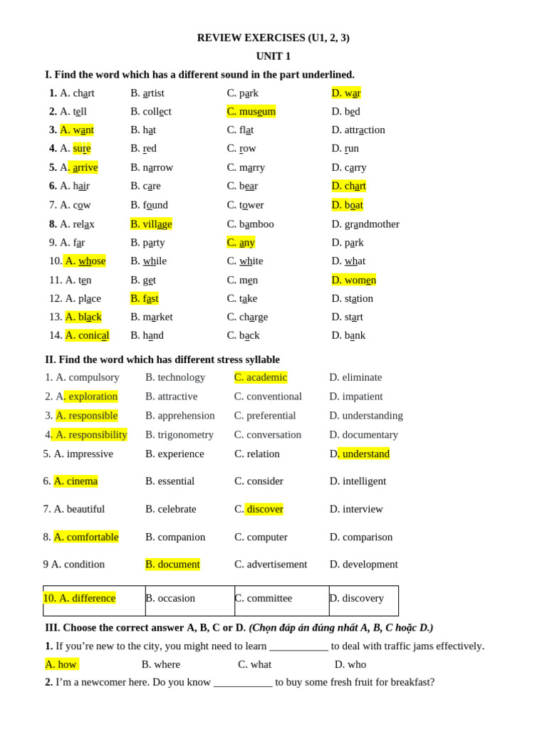 Review Exercises 123 g9 | PDF