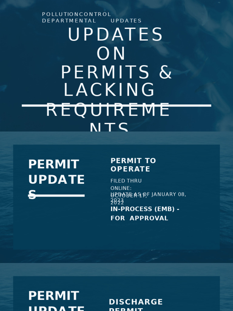 Pollution Control Permit Updates | PDF | Human Impact On The ...