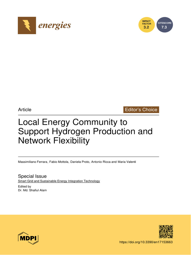 Local Energy Community for Hydrogen Flexibility | PDF | Electrical Grid ...