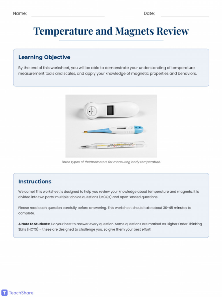 Review On Temperature and Magnets | PDF