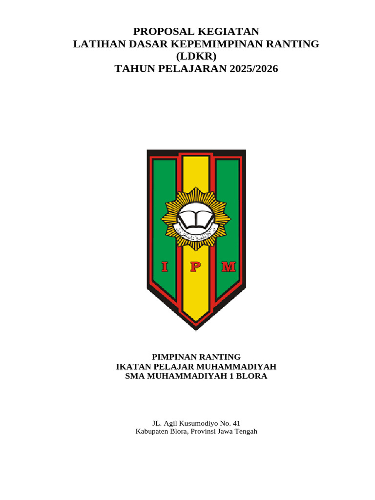Proposal LDKR SMA Muhammadiyah 2025 | PDF