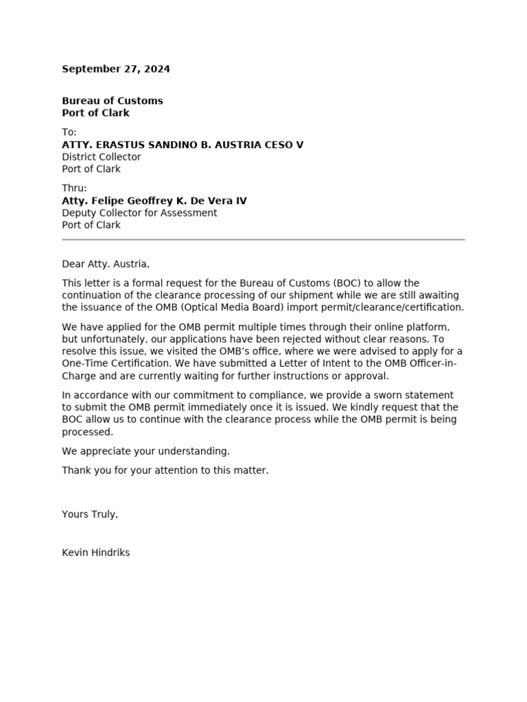 Boc Request | PDF