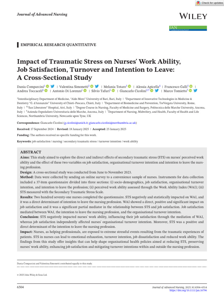 Photo inspiration: Traumatic News Stories Impact Reference: Impact Of Traumatic Stress On Nurses Pdf