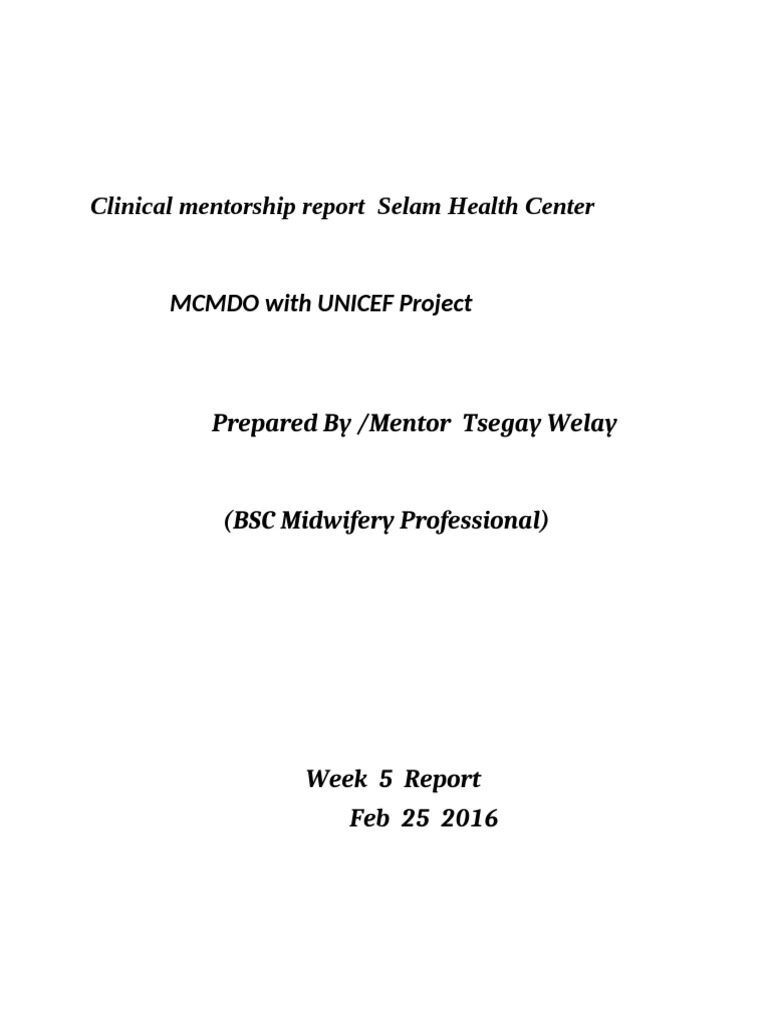 Clinical Mentorship Report: Selam HC | PDF | Midwife | Nursing
