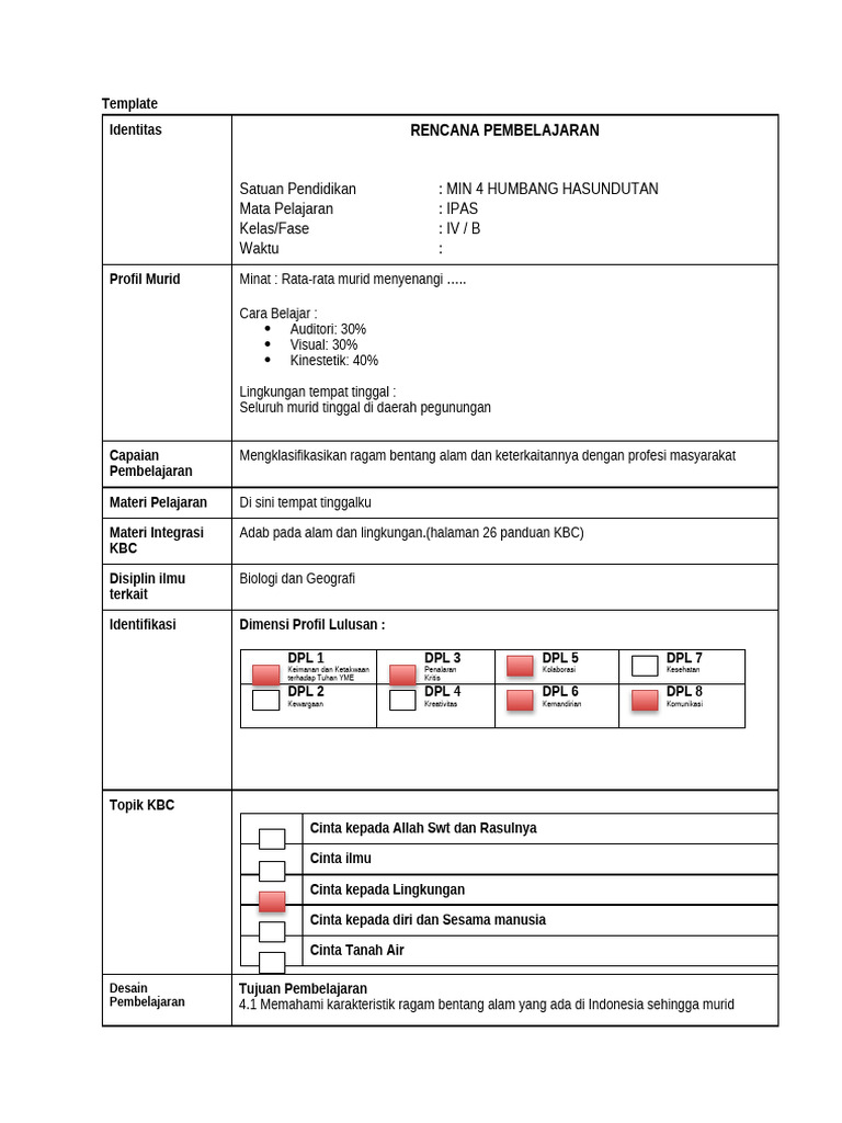 Contoh RPP PM KBC | PDF