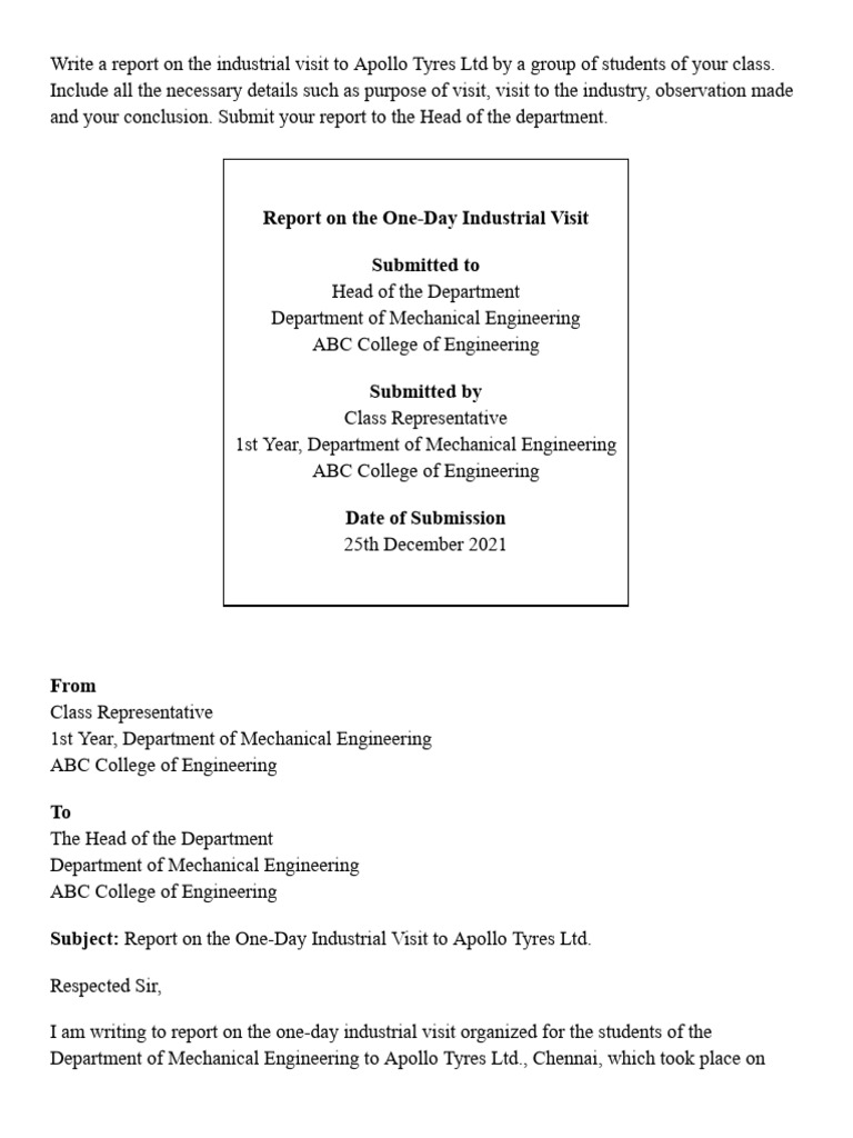 Industrial Visit Report: Apollo Tyres Ltd | PDF