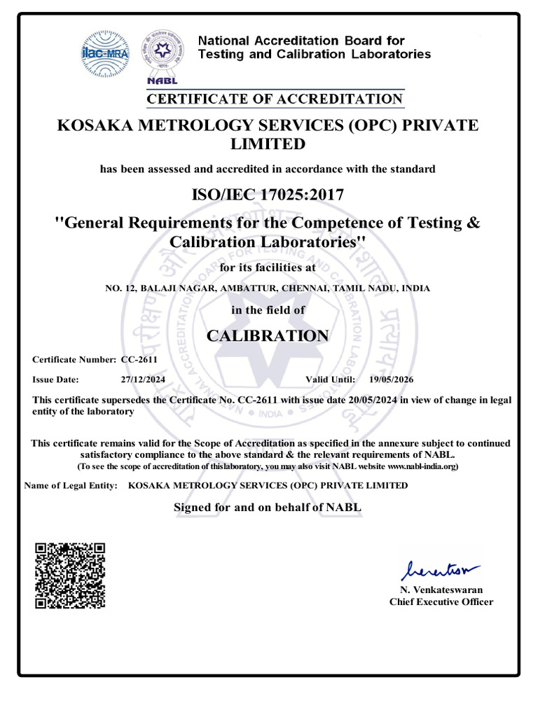Certificate CC-2611 PDF | PDF