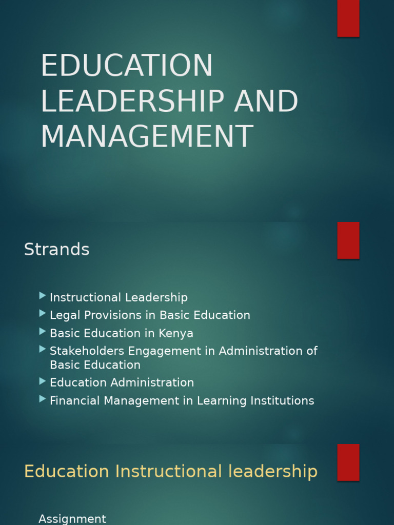 Instructional Leadership in Education Management | PDF | Educational ...