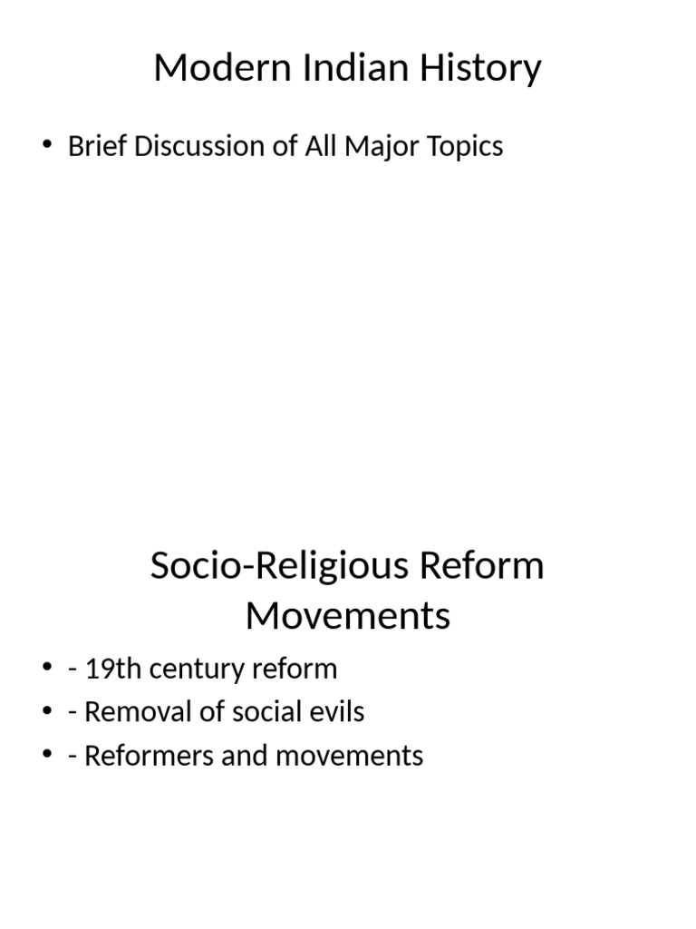 Overview of Modern Indian History | PDF