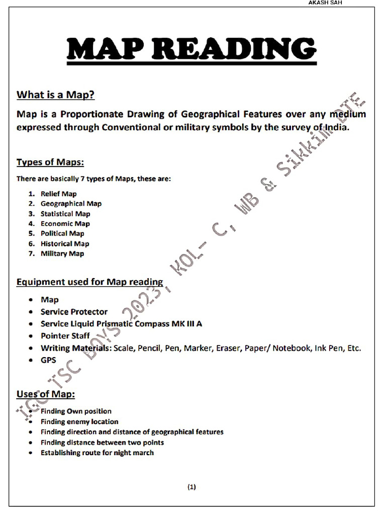 Map Reading (TSC) | PDF
