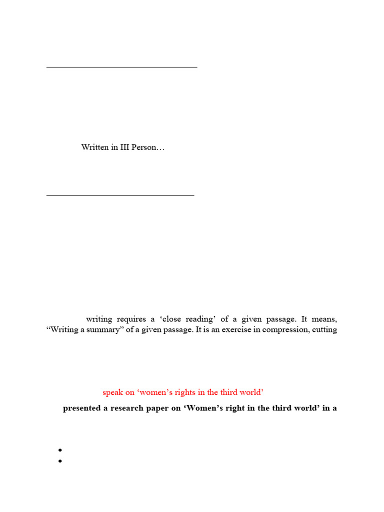 Precis Vs Summary Writing | PDF