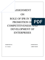 Role of IPR in Promoting Competitiveness and Enterprise Development