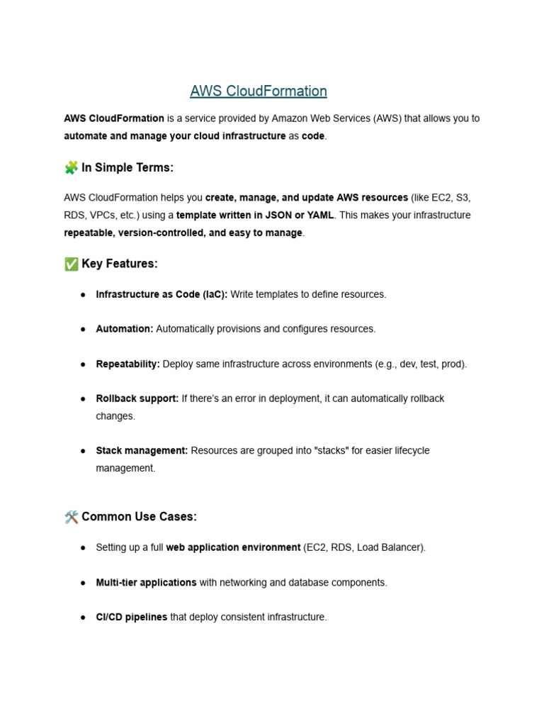 AWS CloudFormation Overview and Benefits | PDF