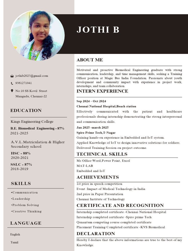 Jothi B | PDF | Health Care