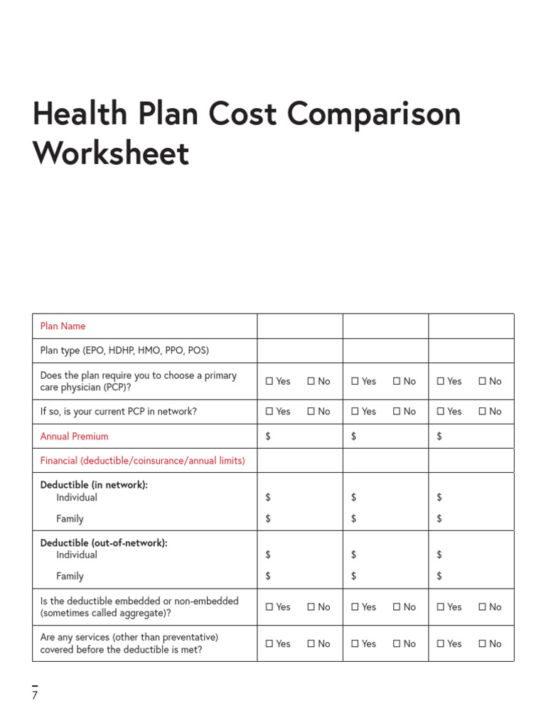 Health Plan Cost Comparison Guide | PDF | Patient | Hospital