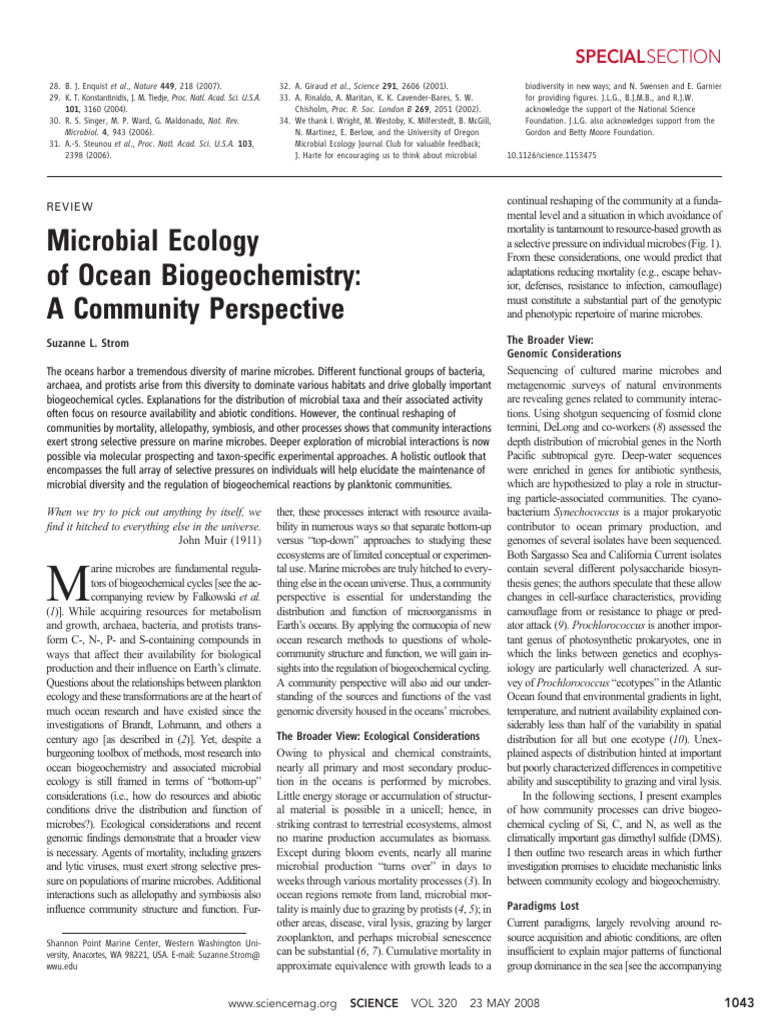 Marine Microbial Ecology Insights | PDF | Microorganism | Biology