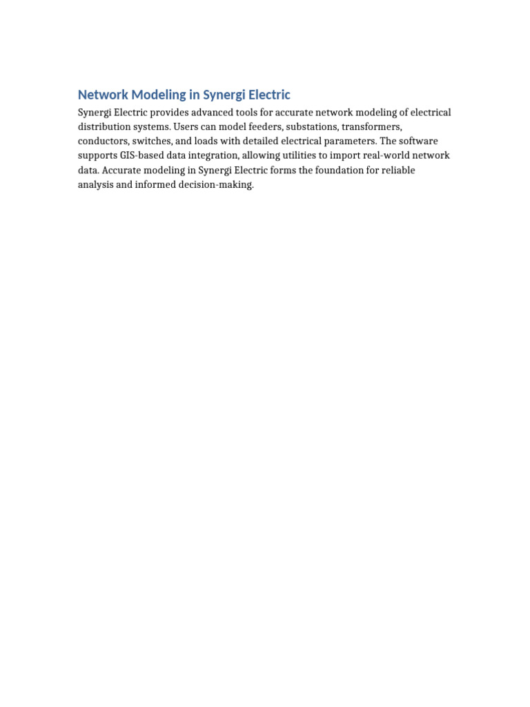 Synergi Electric Network Modeling Tools | PDF
