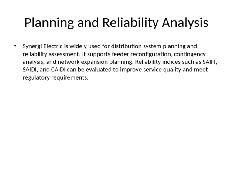 Synergi Electric for Reliability Analysis | PDF