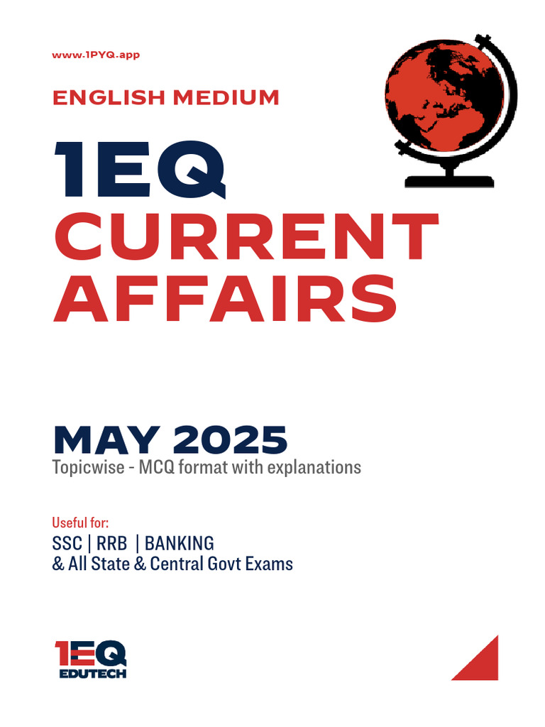 May 2025 Current Affairs MCQs Guide | PDF
