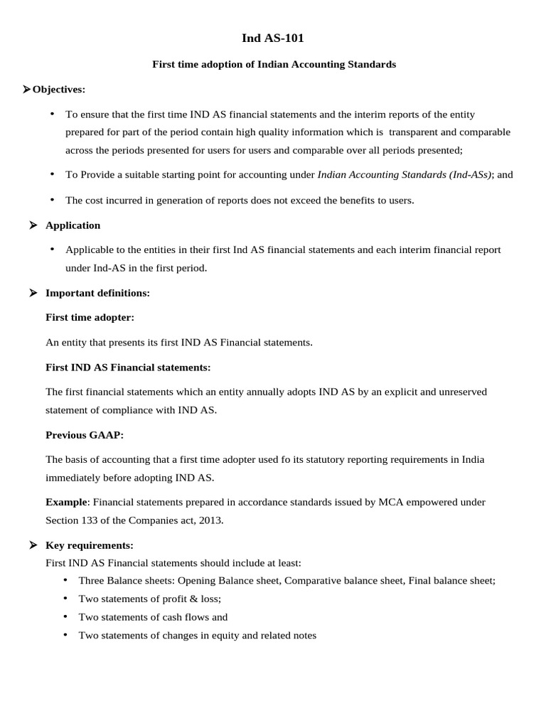 First-Time Adoption of Ind AS Guidelines | PDF | Balance Sheet | Fair Value