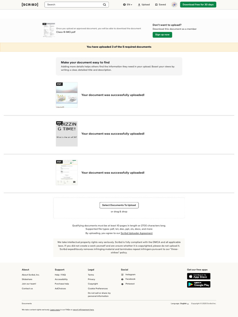 Uploading Documents on Scribd Guide | PDF | Scribd