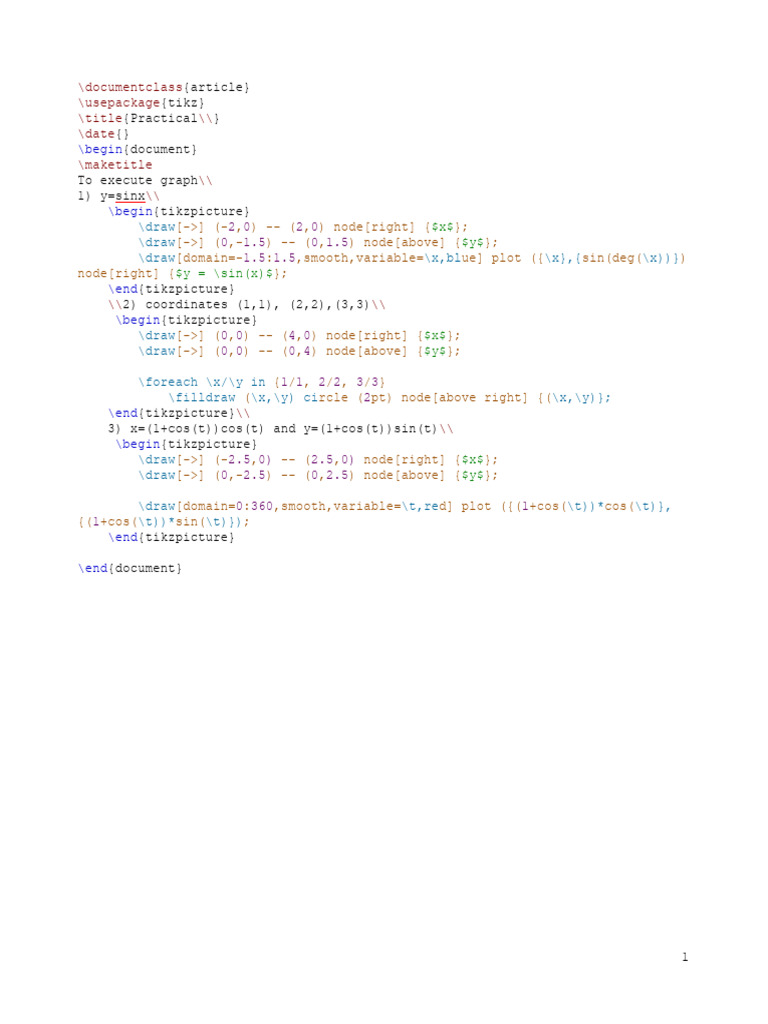 Graphing Functions with TikZ | PDF