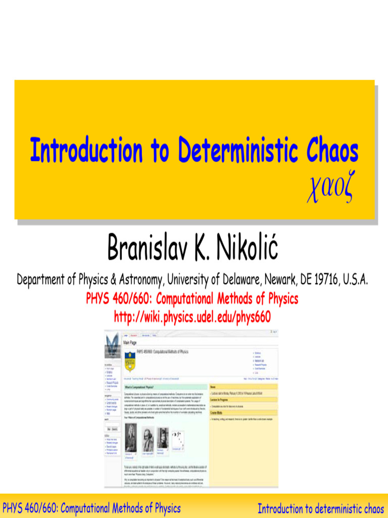 Deterministic Chaos | PDF | Chaos Theory | Attractor