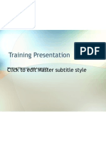 Training Presentation: Click To Edit Master Subtitle Style
