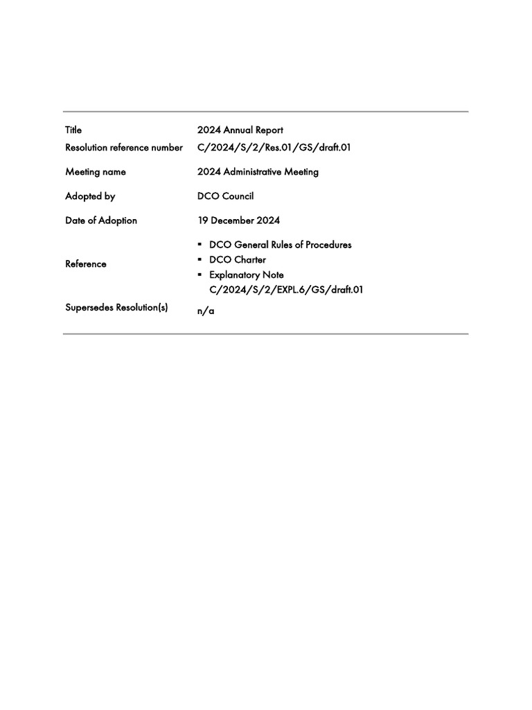 2024 DCO Annual Report Approval | PDF | Economies