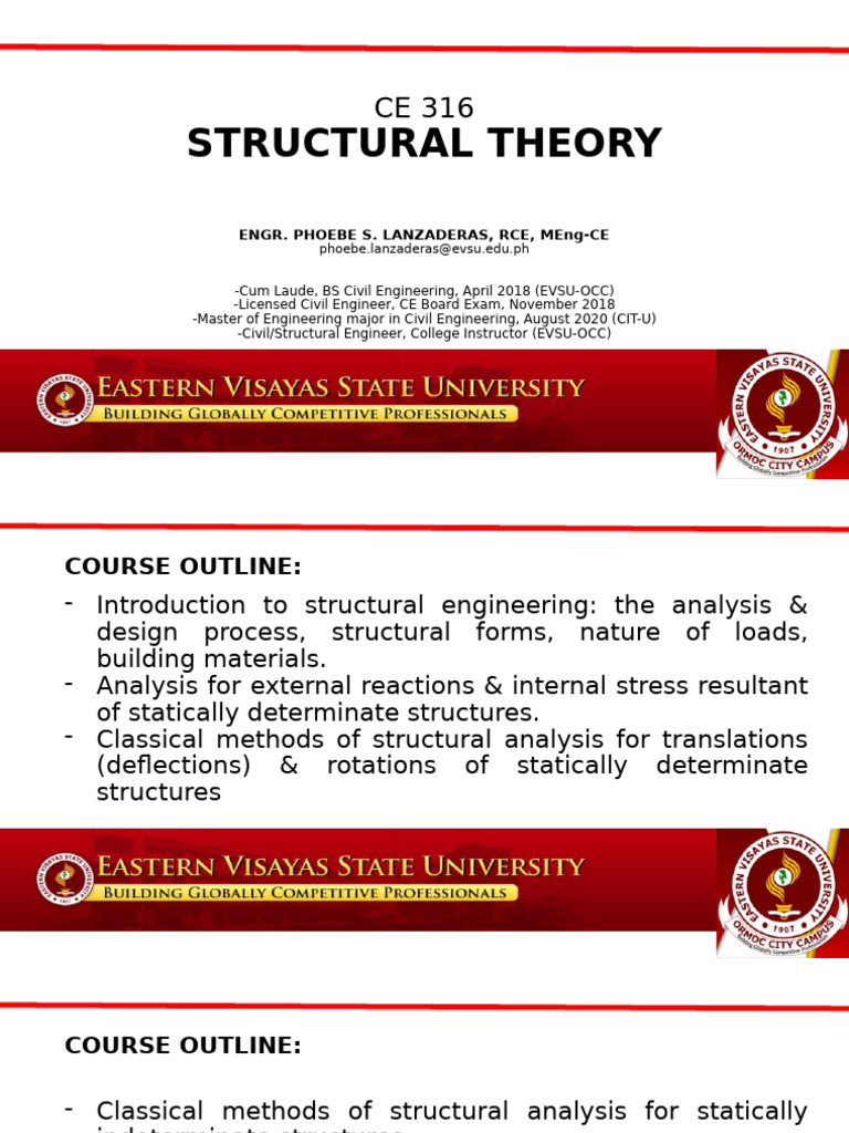Structural Engineering Course Outline | PDF | Bending | Beam (Structure)