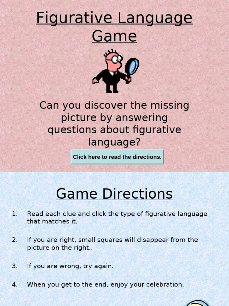 Figurative Language Discovery Game | PDF | Metaphor | Linguistics