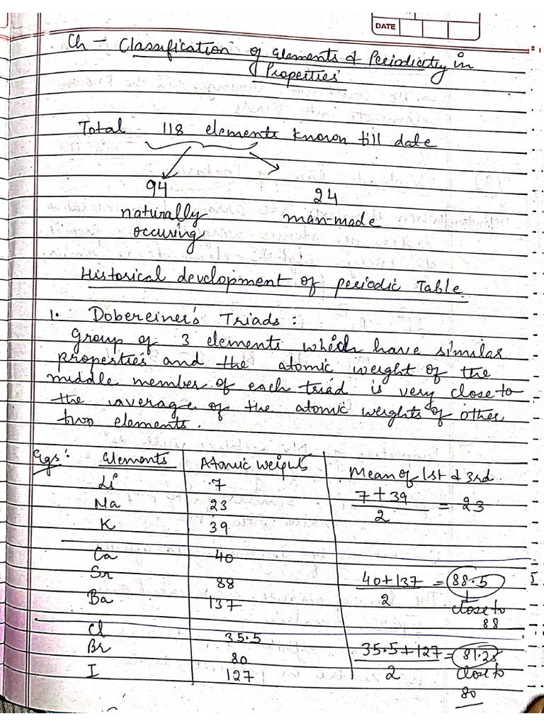 XI Periodic Properties of Elements Notes | PDF