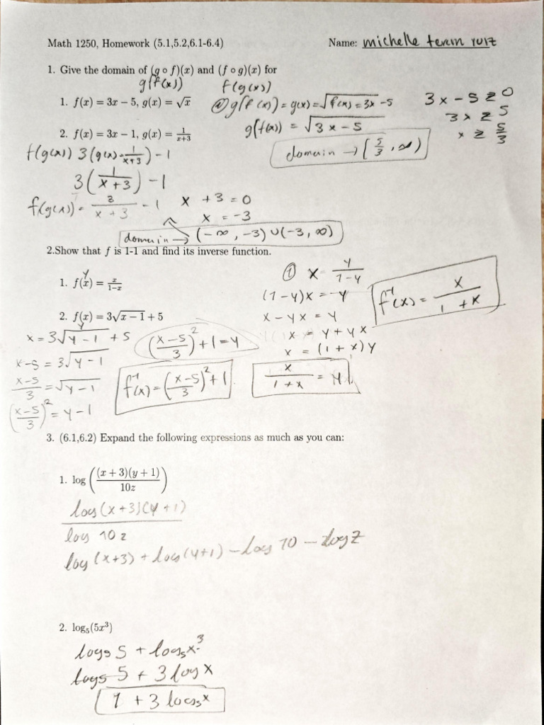 HW 5.1 5.2 6.1-6.4 | PDF | Mathematical Objects | Mathematics
