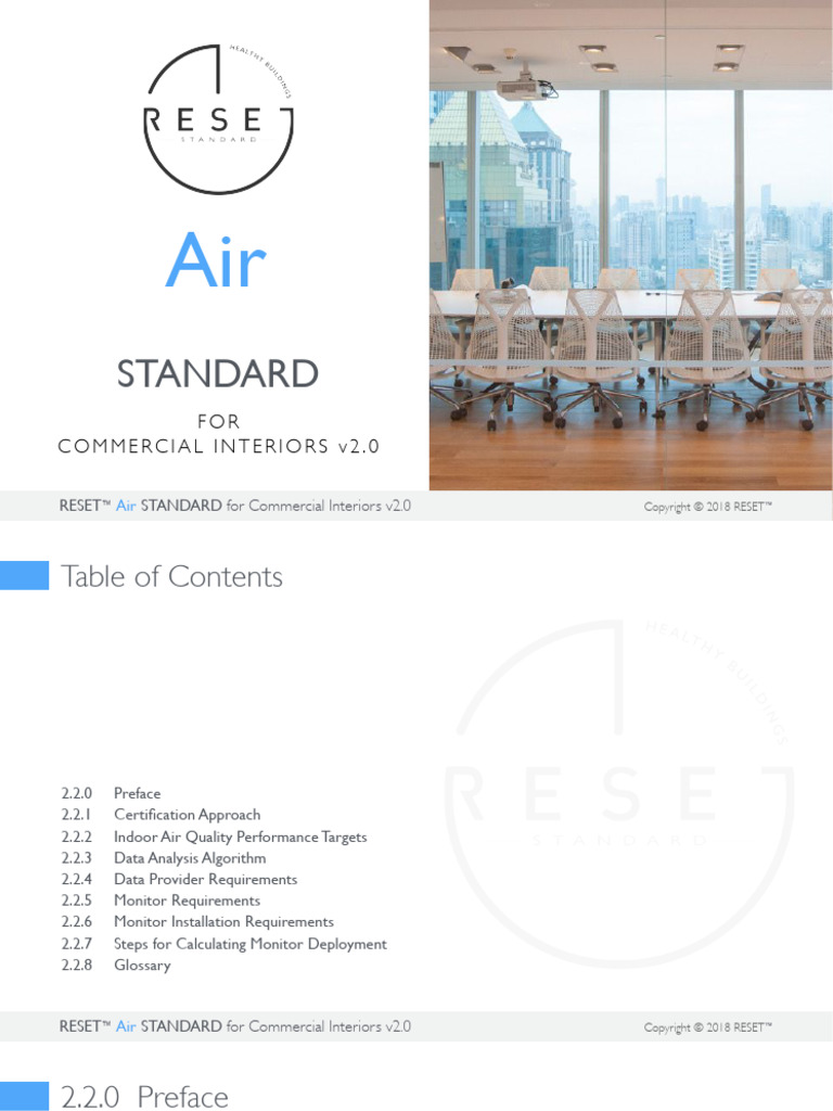 RESET Standard v2 2 2 Standard for CI 180131 | PDF | Air Pollution ...