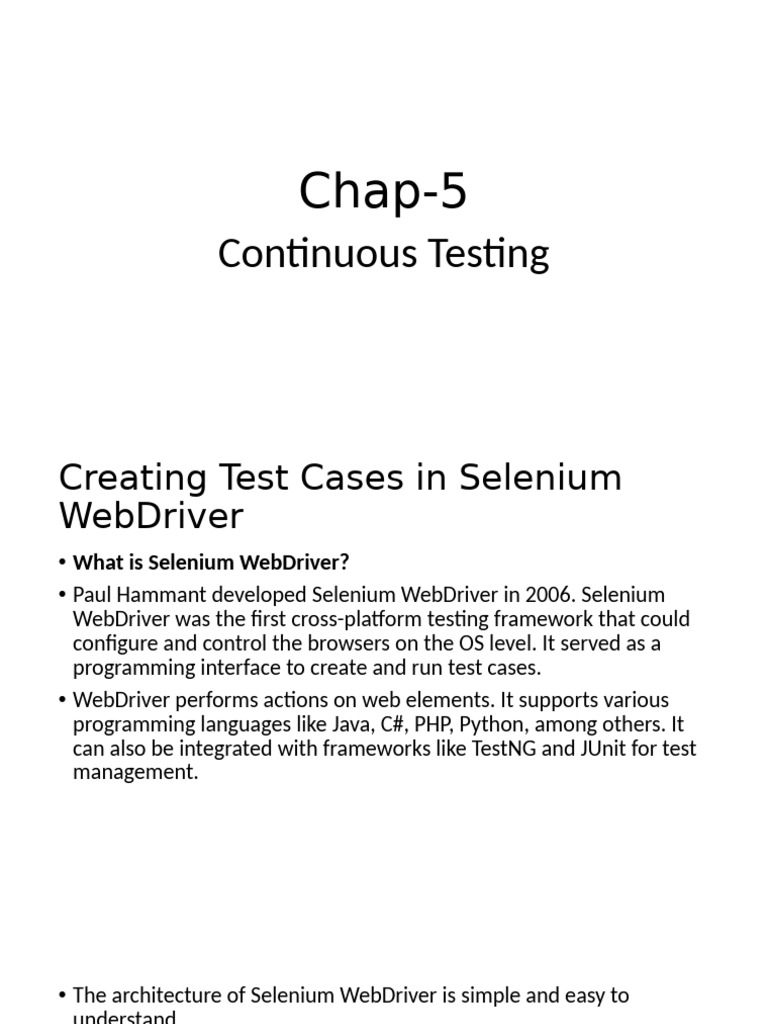 Chap-5 | PDF | Software Testing | Selenium (Software)