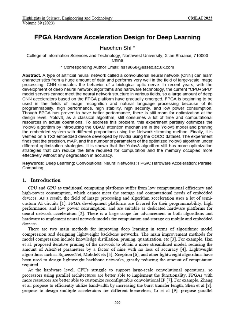 FPGA Acceleration for Optimized Yolov3 | PDF | Deep Learning | Field ...