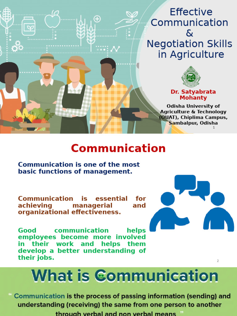 Communication & Negotiation in Agriculture | PDF | Nonverbal ...