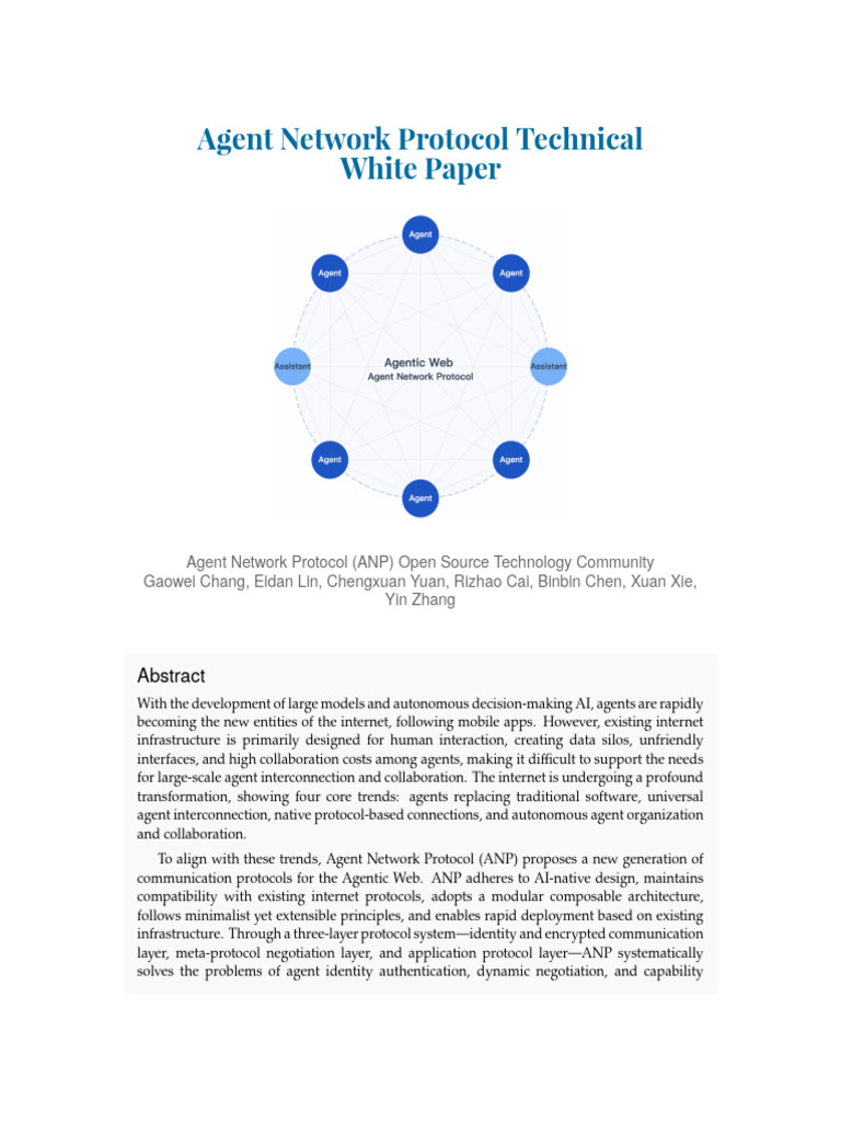 Agent Network Protocol Technical White Paper | PDF | Computer Network ...