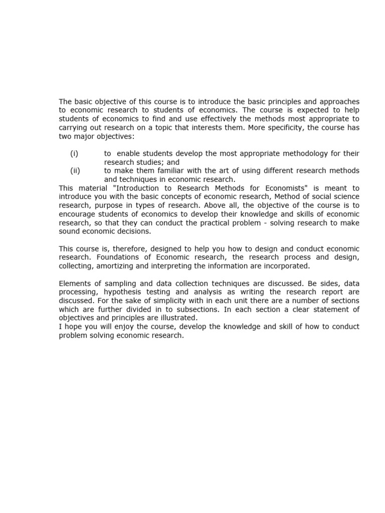 Introduction to Economic Research Methods | PDF | Methodology ...