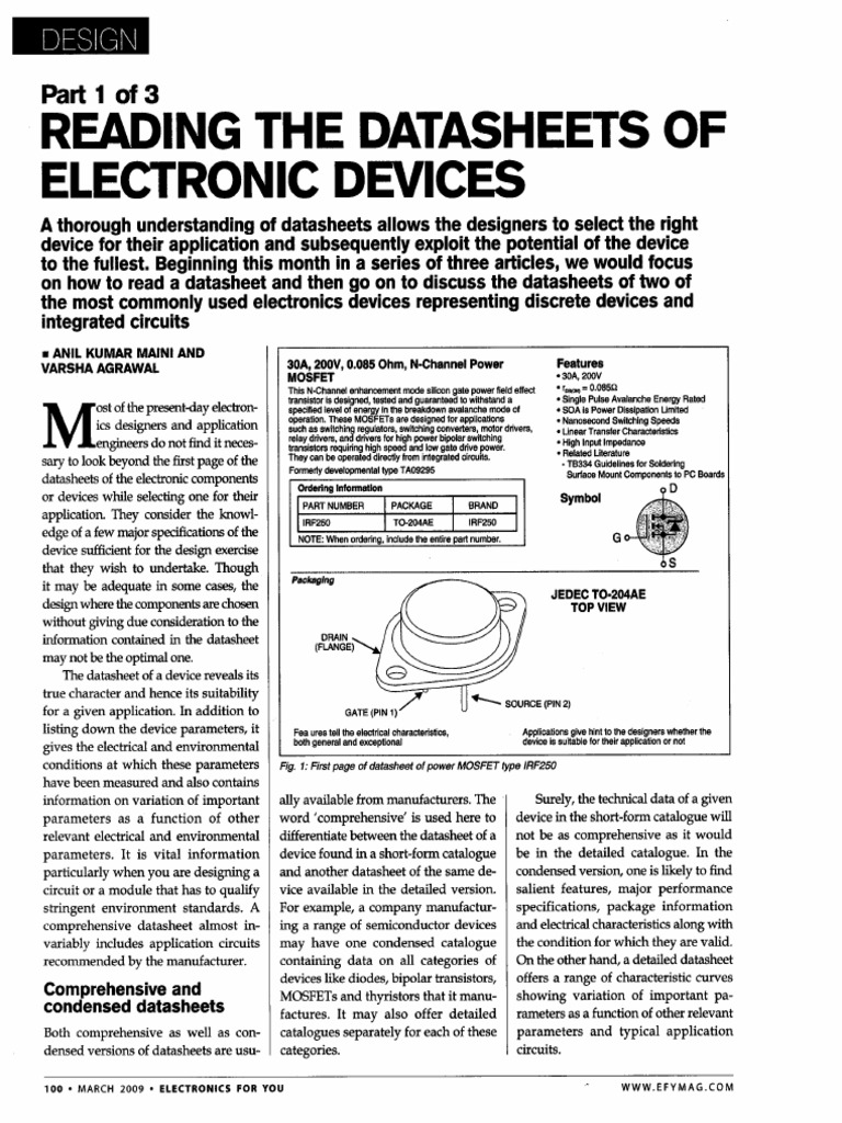 How To Read Data Sheet | PDF