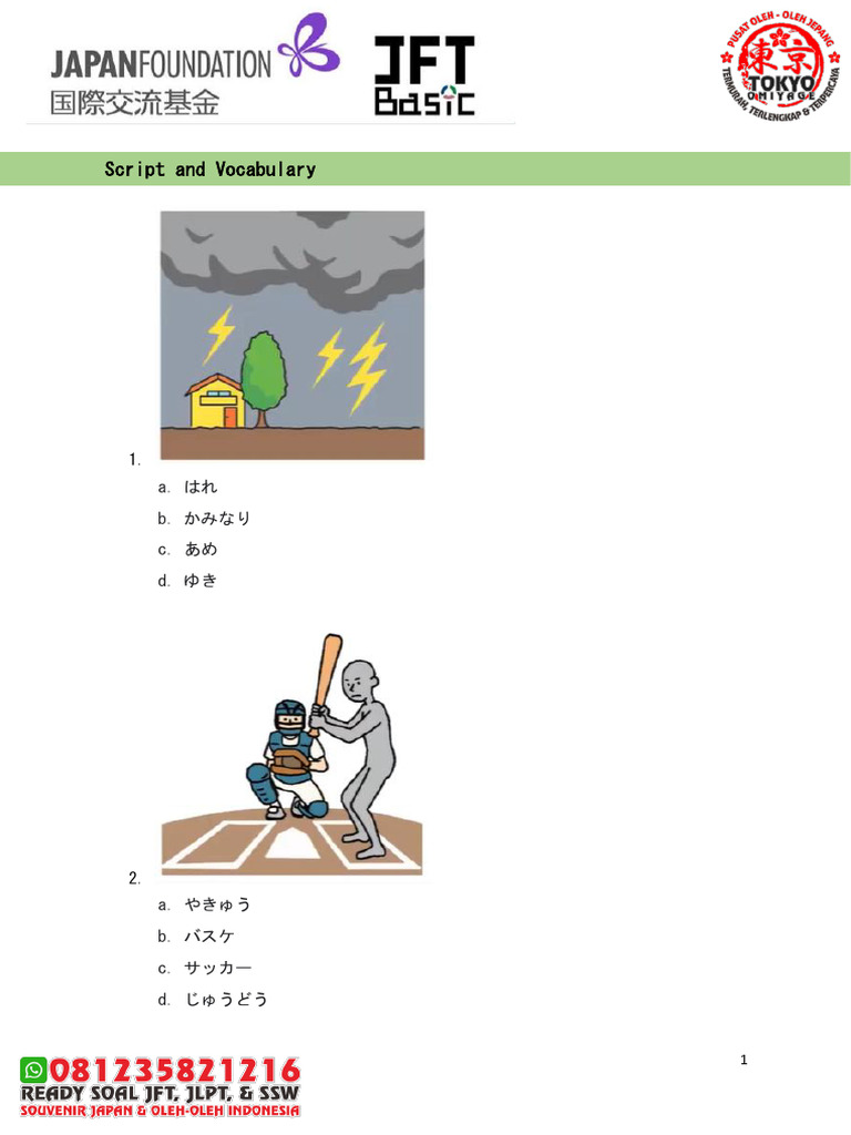 Soal JFT Basic Level Intermediate 4 | PDF