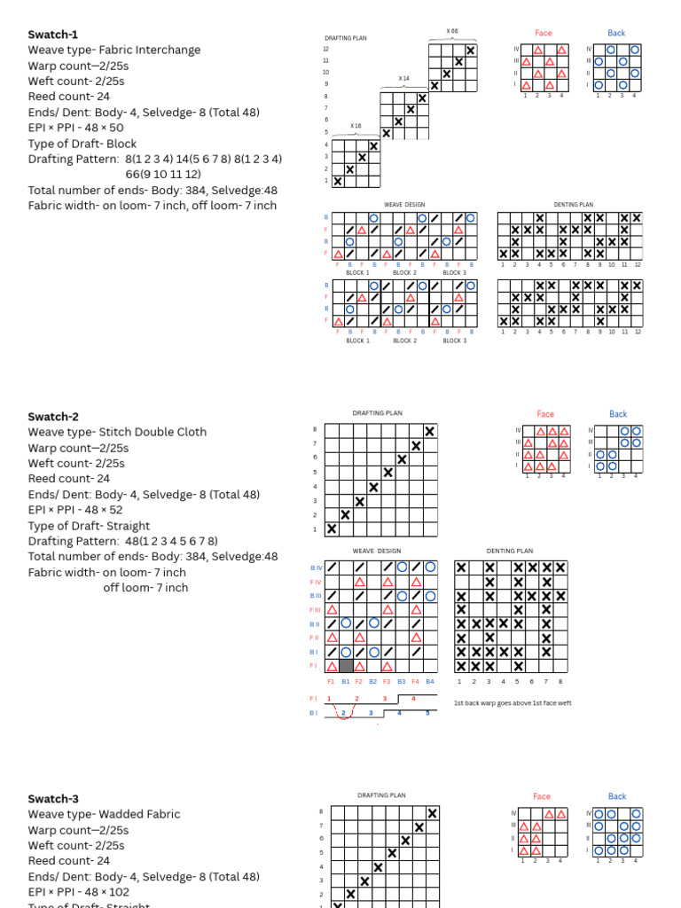 Weave Types and Drafting Plans Overview | PDF | Textile Arts | Weaving