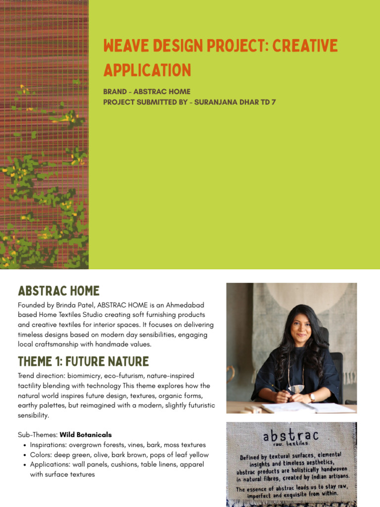 Nature-Inspired Textile Design Project | PDF | Carpet | Weaving