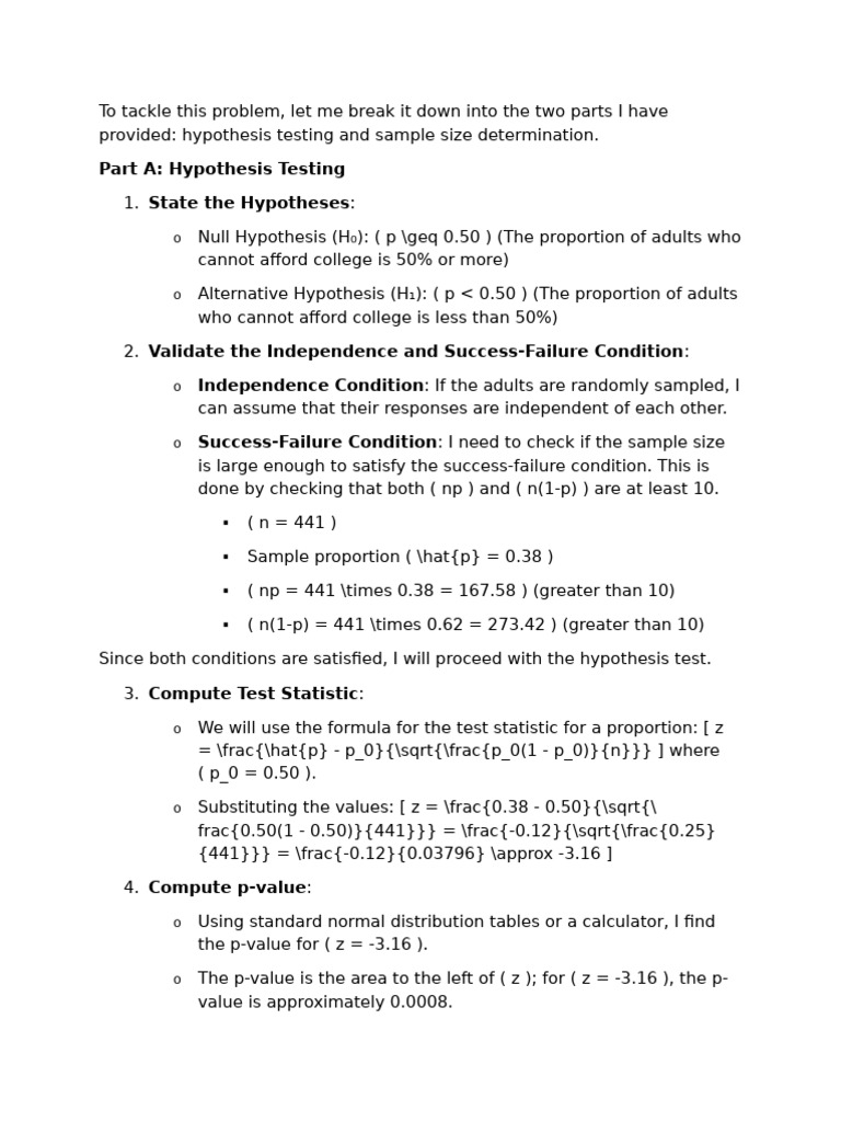 Hypothesis Testing & Sample Size Analysis | PDF | P Value | Hypothesis