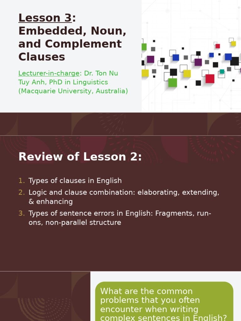 Understanding Embedded and Noun Clauses | PDF