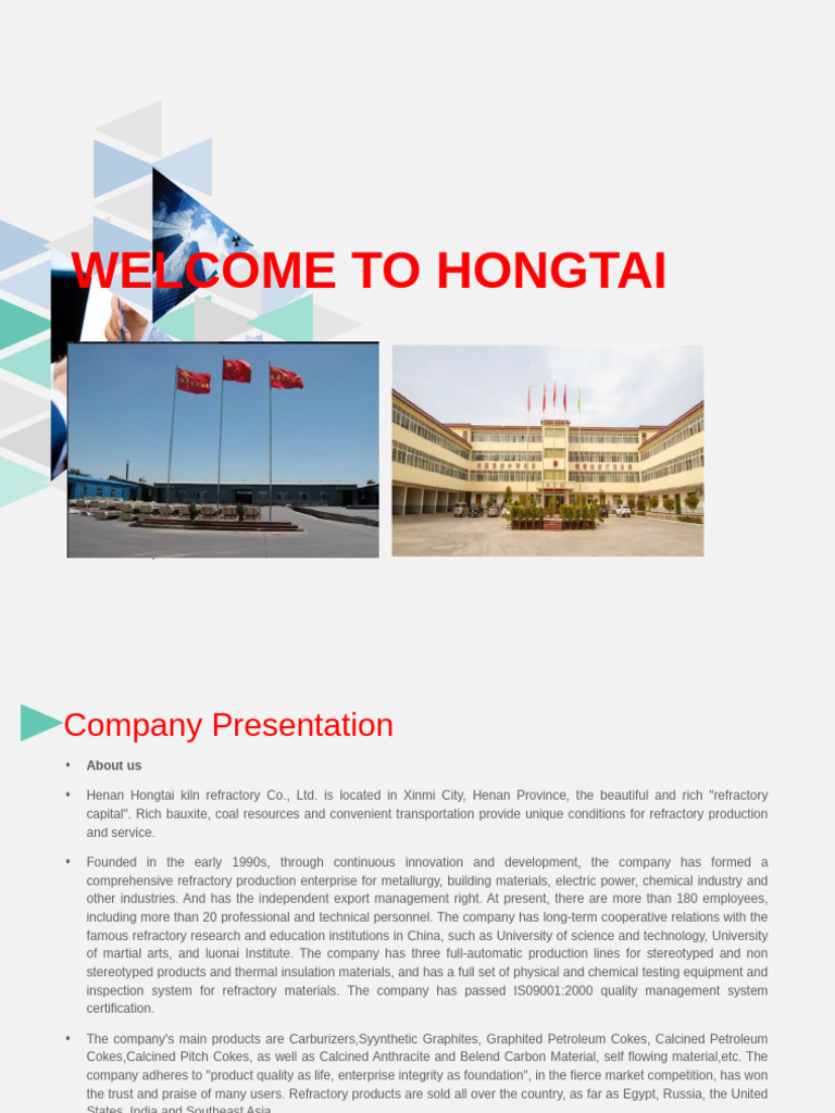 Hongtai Refractory Company Overview | PDF | Graphite | Physical Sciences