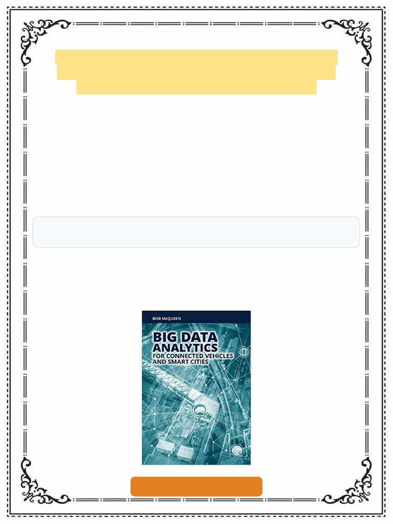 Big Data Analytics For Connected Vehicles and Smart Cities 1st Edition ...